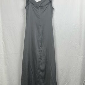 Halogen Gray Cowl Neck Sleeveless Midi Dress